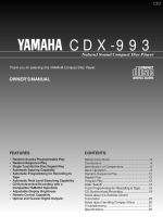 Yamaha CDX-993 - Owners Manual